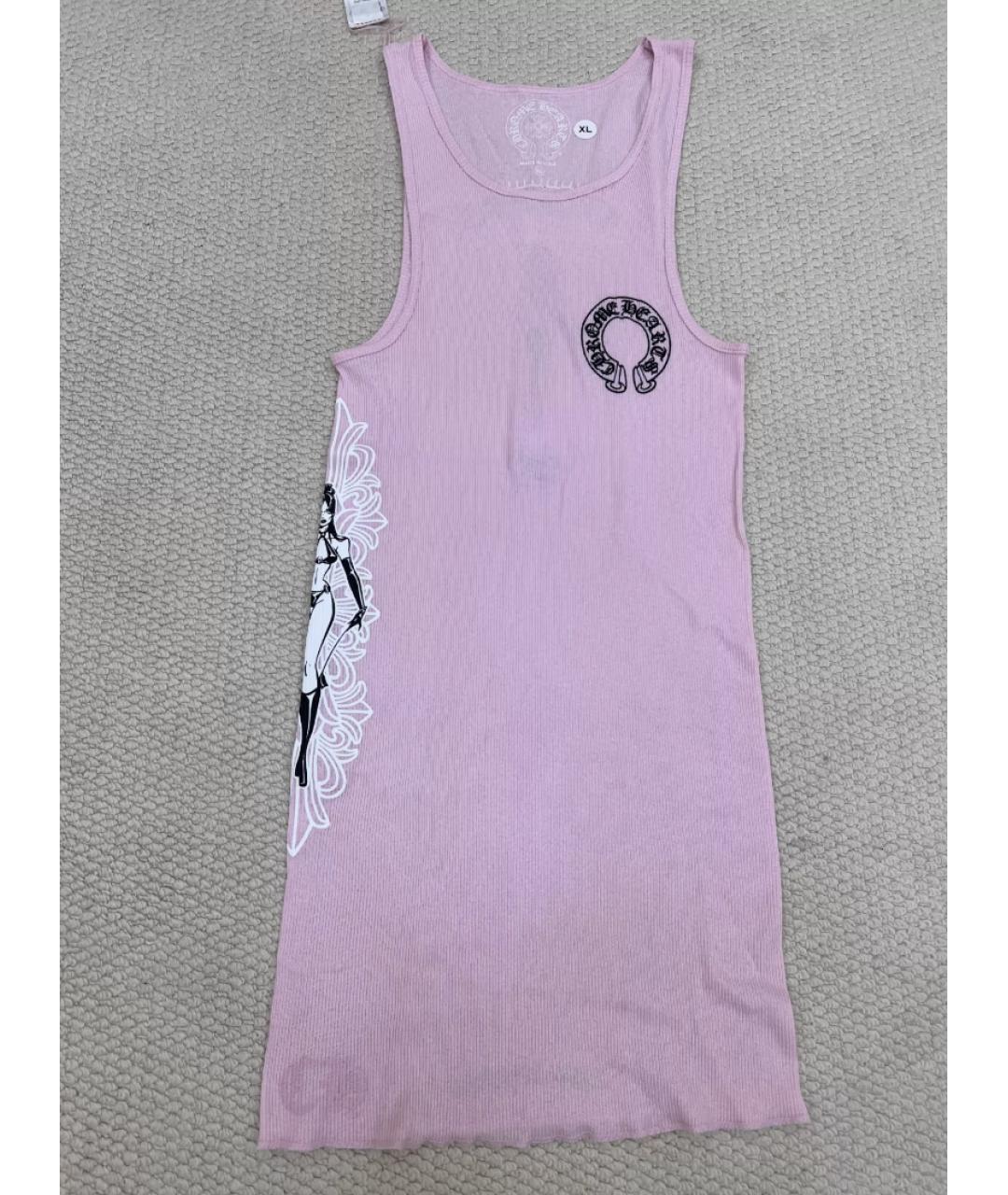 CHROME HEARTS Розовое хлопковое повседневное платье, фото 3