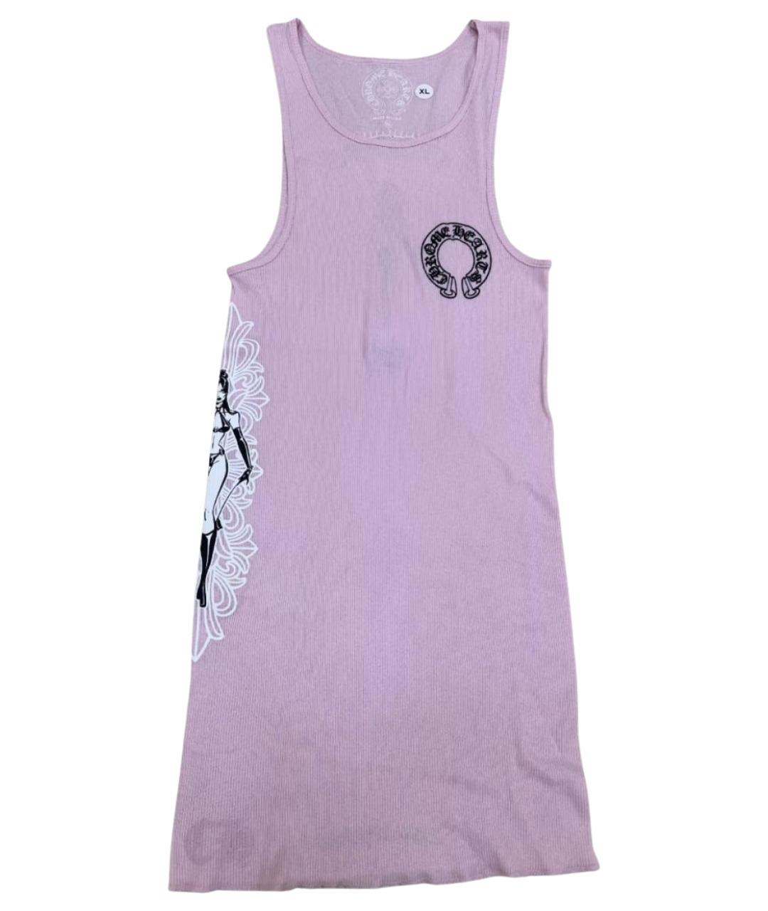 CHROME HEARTS Розовое хлопковое повседневное платье, фото 1