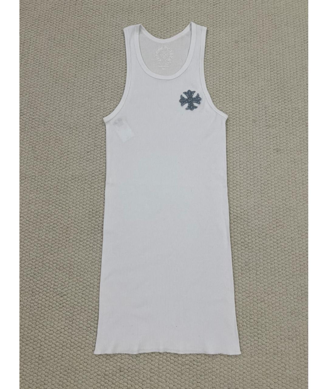 CHROME HEARTS Белое хлопковое повседневное платье, фото 4