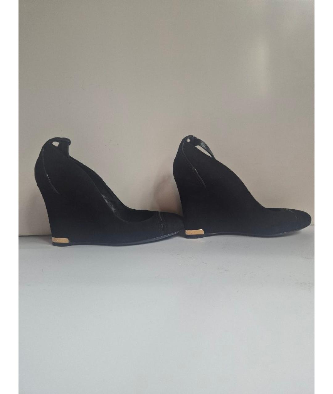 LOUIS VUITTON Черные замшевые туфли, фото 7