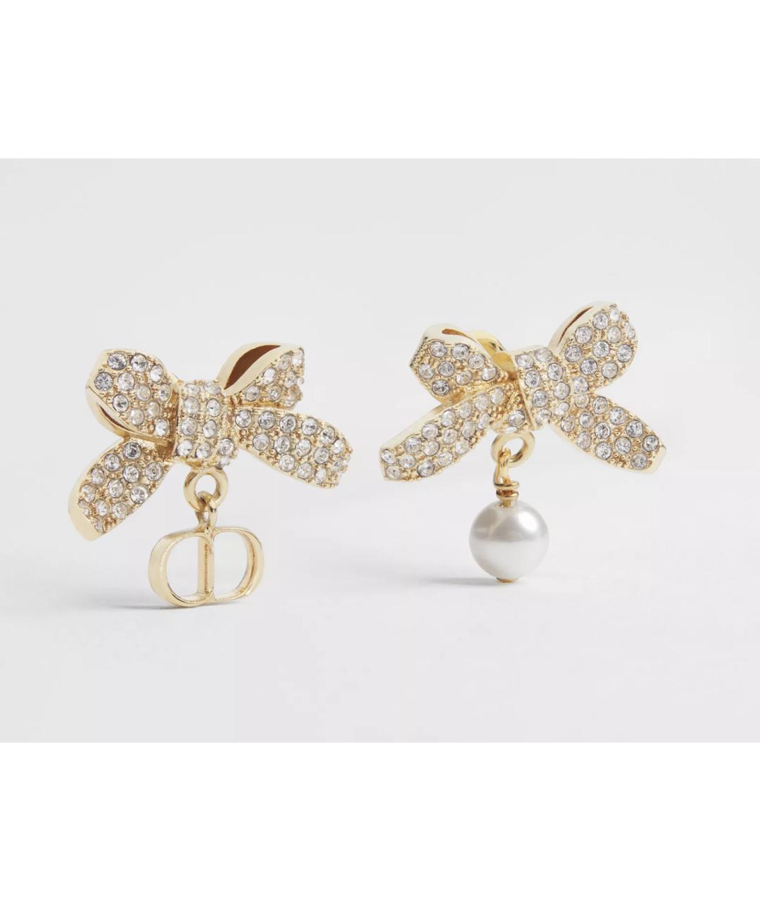 CHRISTIAN DIOR Золотые металлические серьги, фото 4