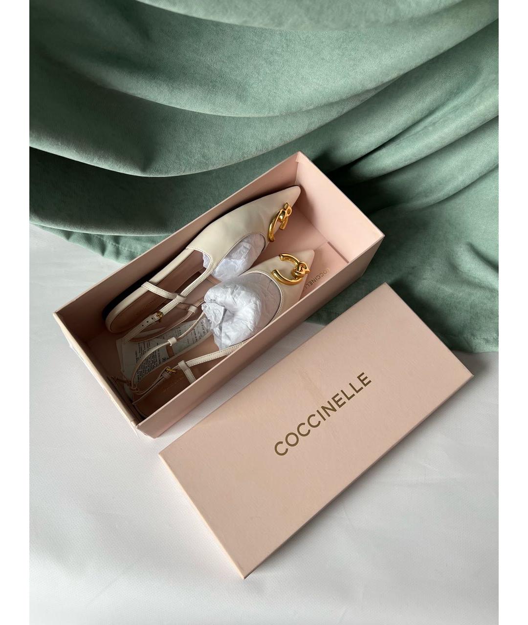 COCCINELLE Бежевые кожаные туфли, фото 7
