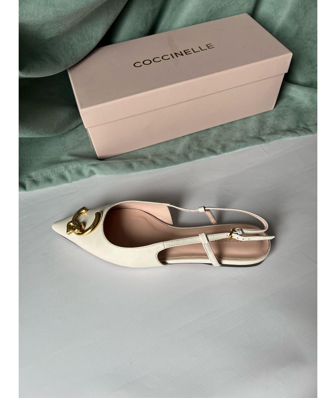 COCCINELLE Бежевые кожаные туфли, фото 2