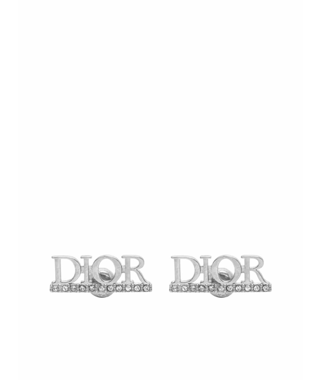 CHRISTIAN DIOR Серебряные металлические серьги, фото 1