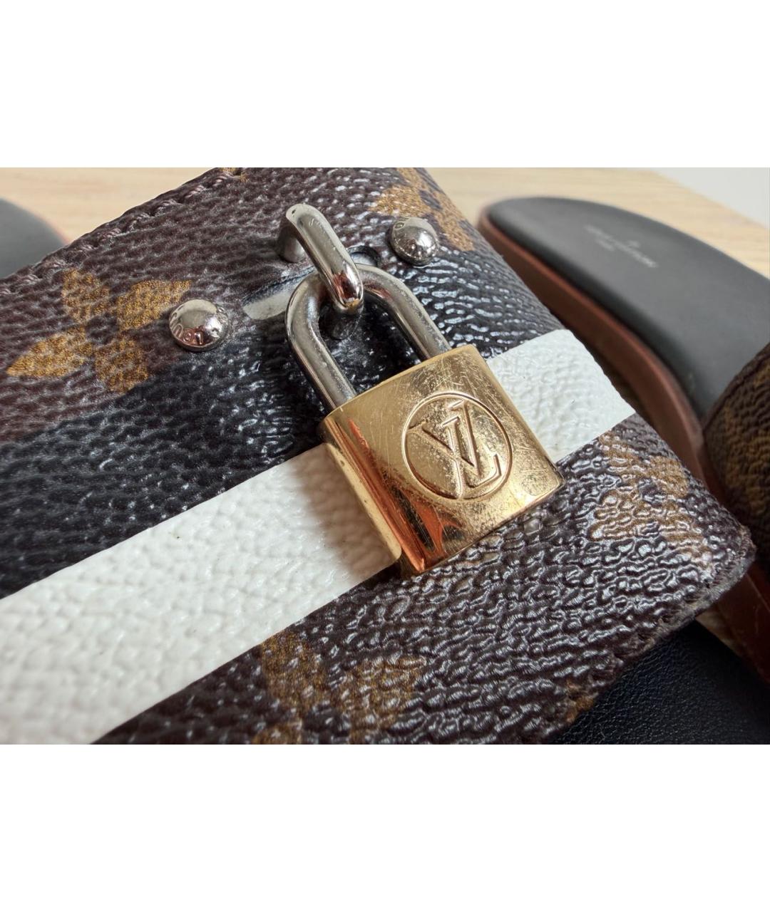LOUIS VUITTON Коричневые шлепанцы, фото 6