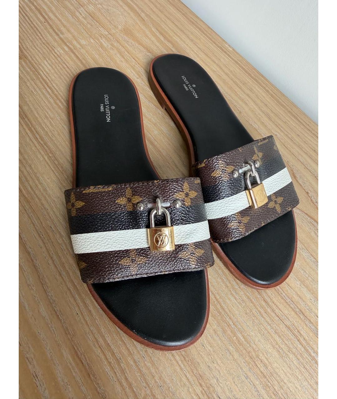 LOUIS VUITTON Коричневые шлепанцы, фото 2