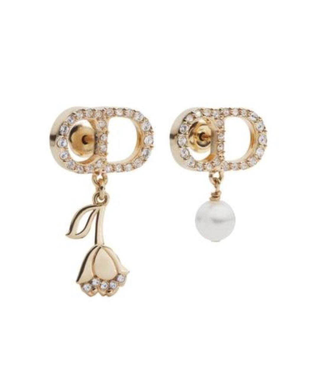 CHRISTIAN DIOR Золотые металлические серьги, фото 2
