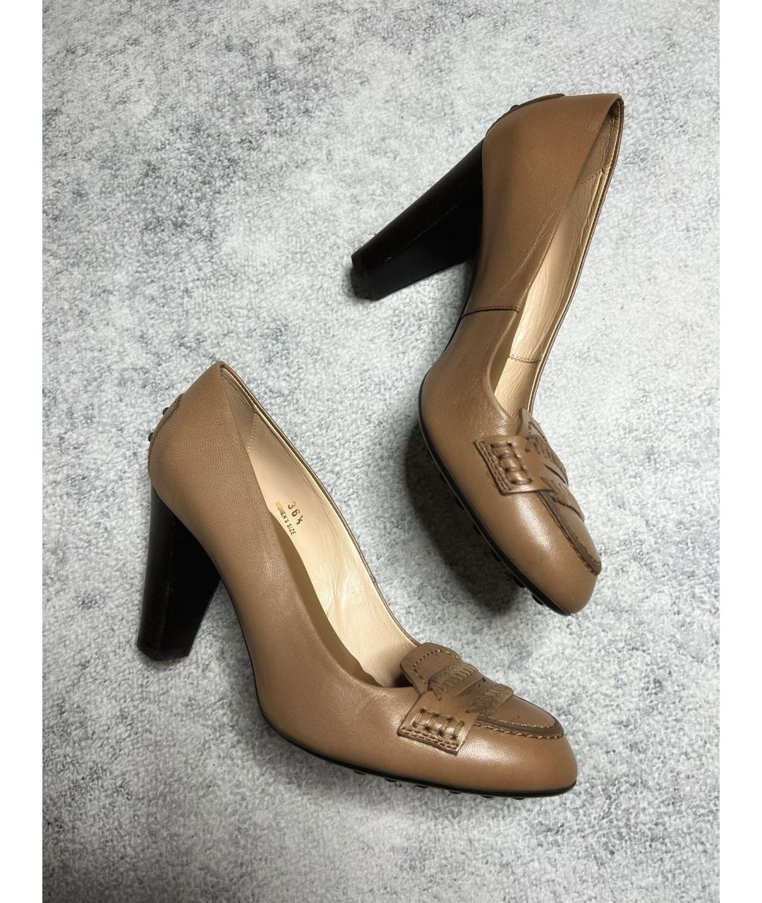 TOD'S Коричневые кожаные туфли, фото 9