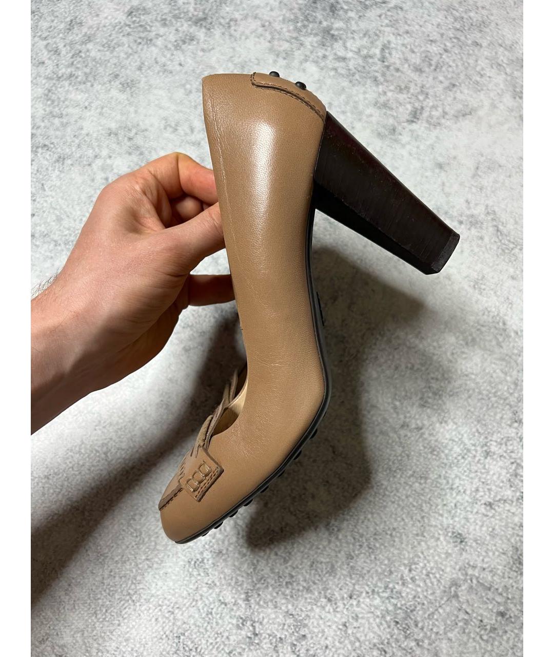 TOD'S Коричневые кожаные туфли, фото 6
