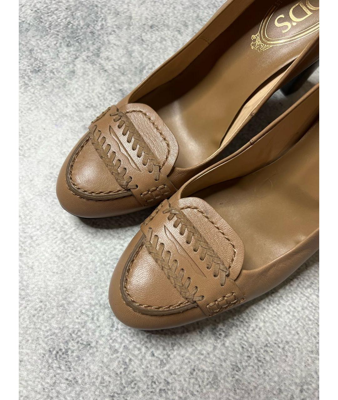 TOD'S Коричневые кожаные туфли, фото 4