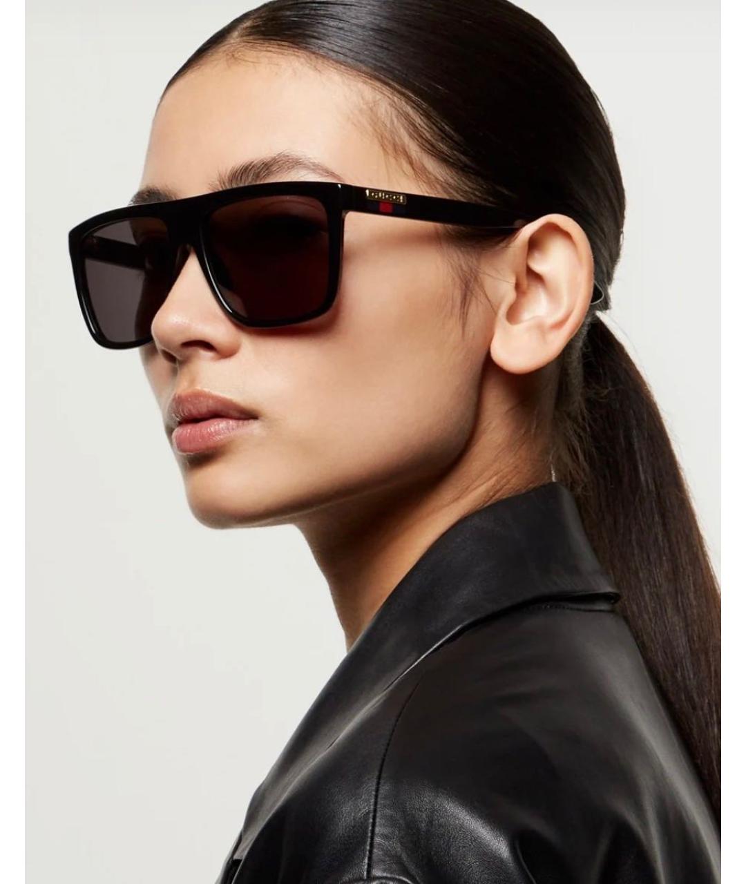 GUCCI Черные пластиковые солнцезащитные очки, фото 8