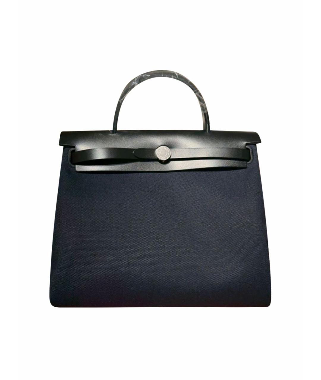 HERMES Темно-синяя тканевая сумка через плечо, фото 1