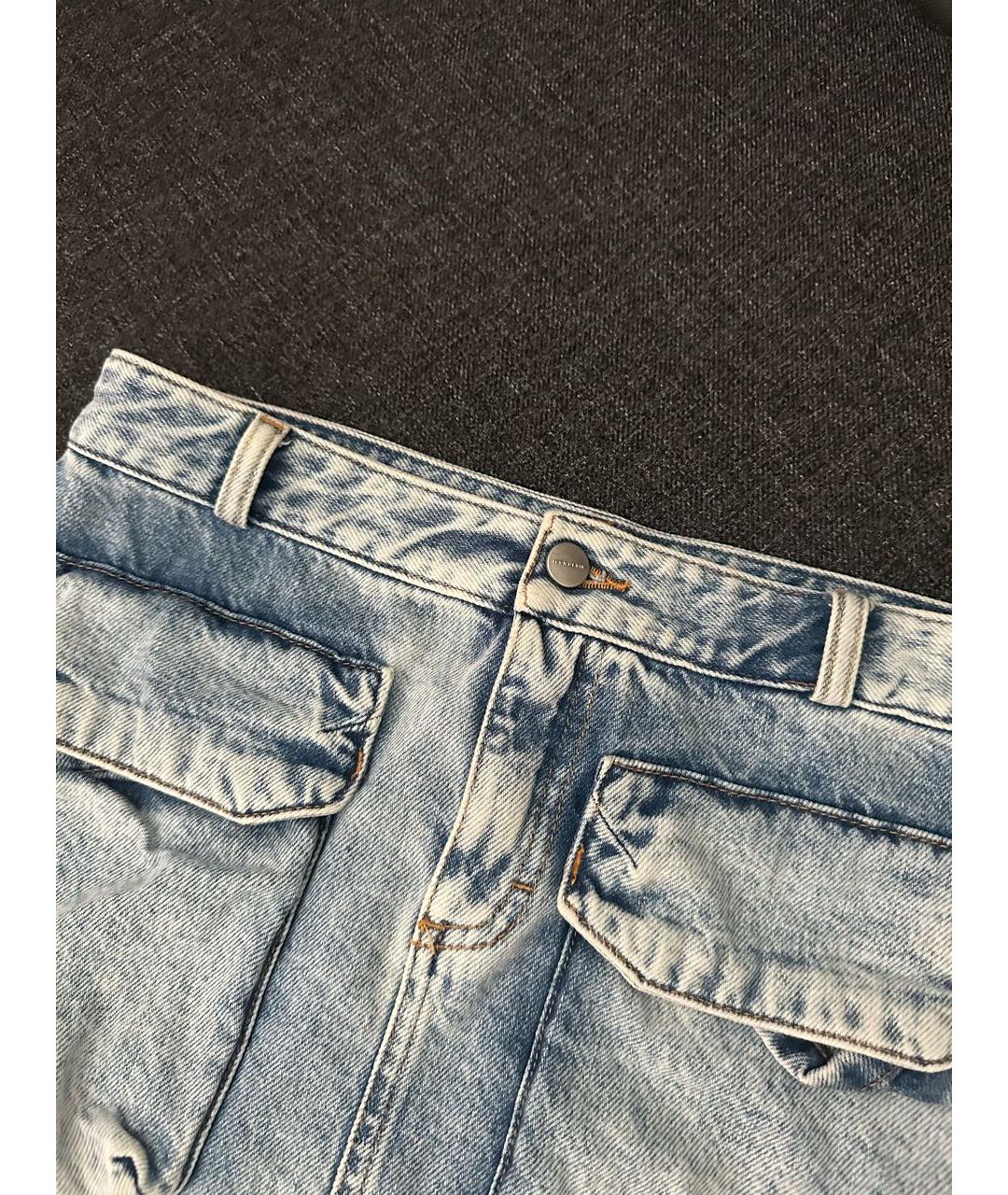 ICON DENIM Голубая хлопковая юбка мини, фото 2