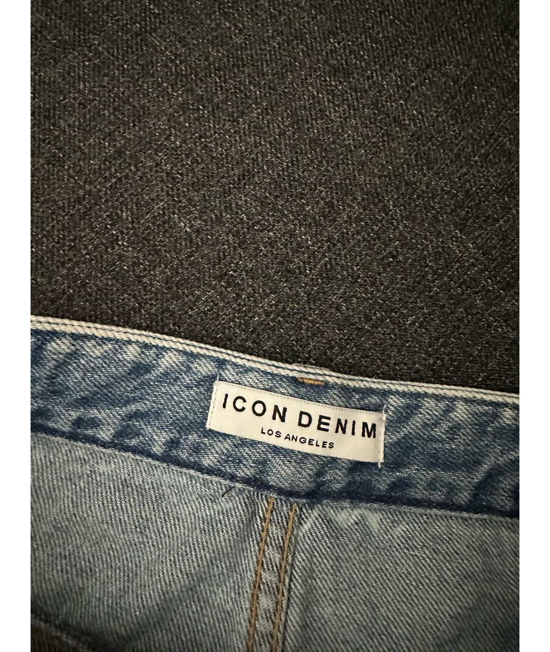 ICON DENIM Голубая хлопковая юбка мини, фото 3