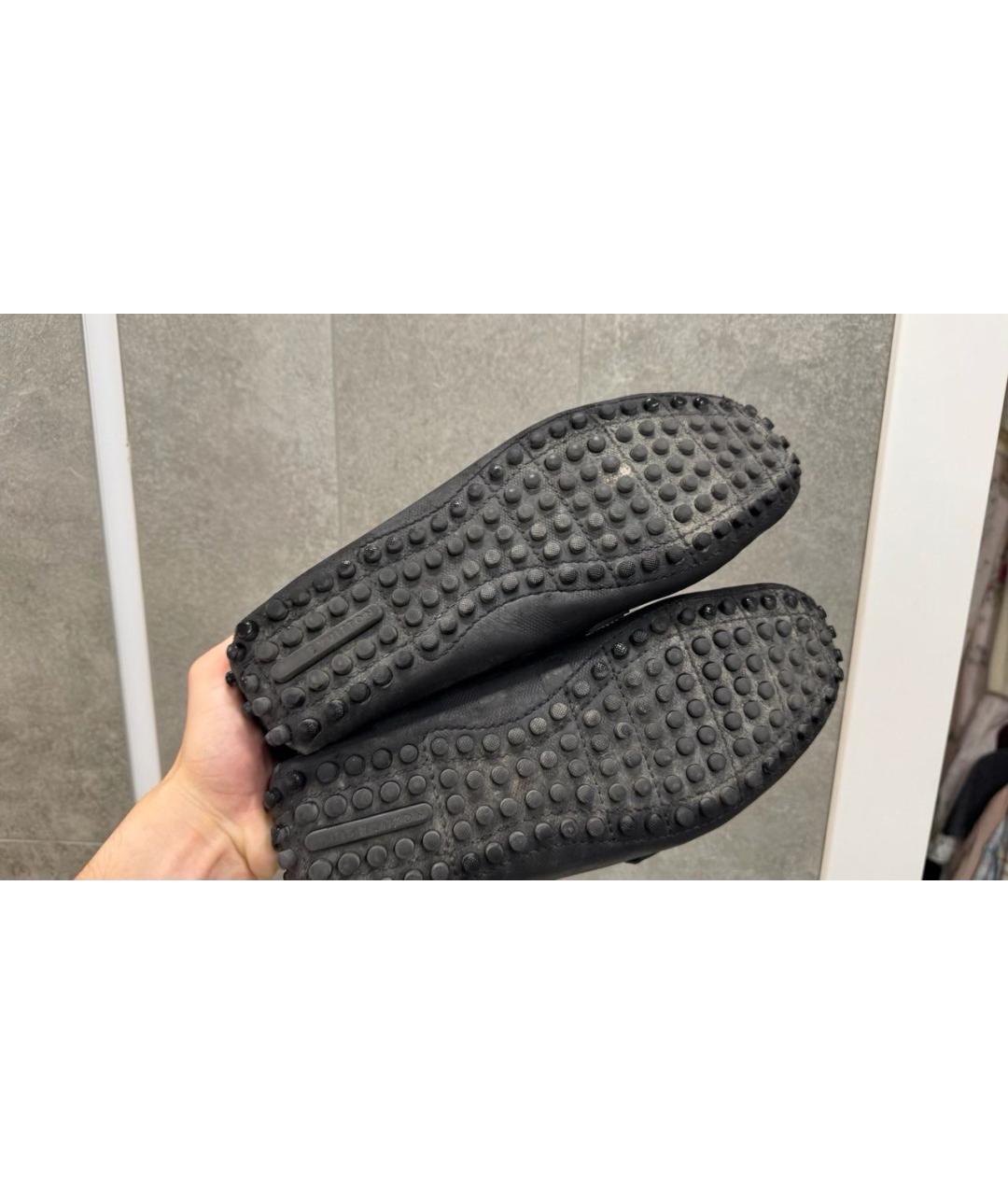 LOUIS VUITTON Черные кожаные мокасины, фото 3