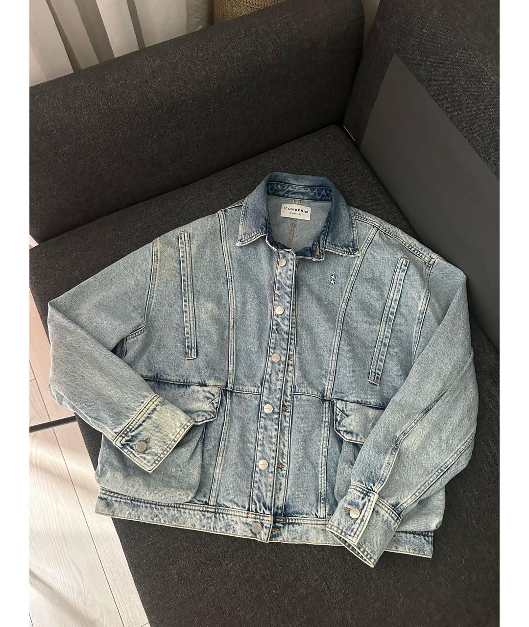 ICON DENIM Голубая хлопковая куртка, фото 6