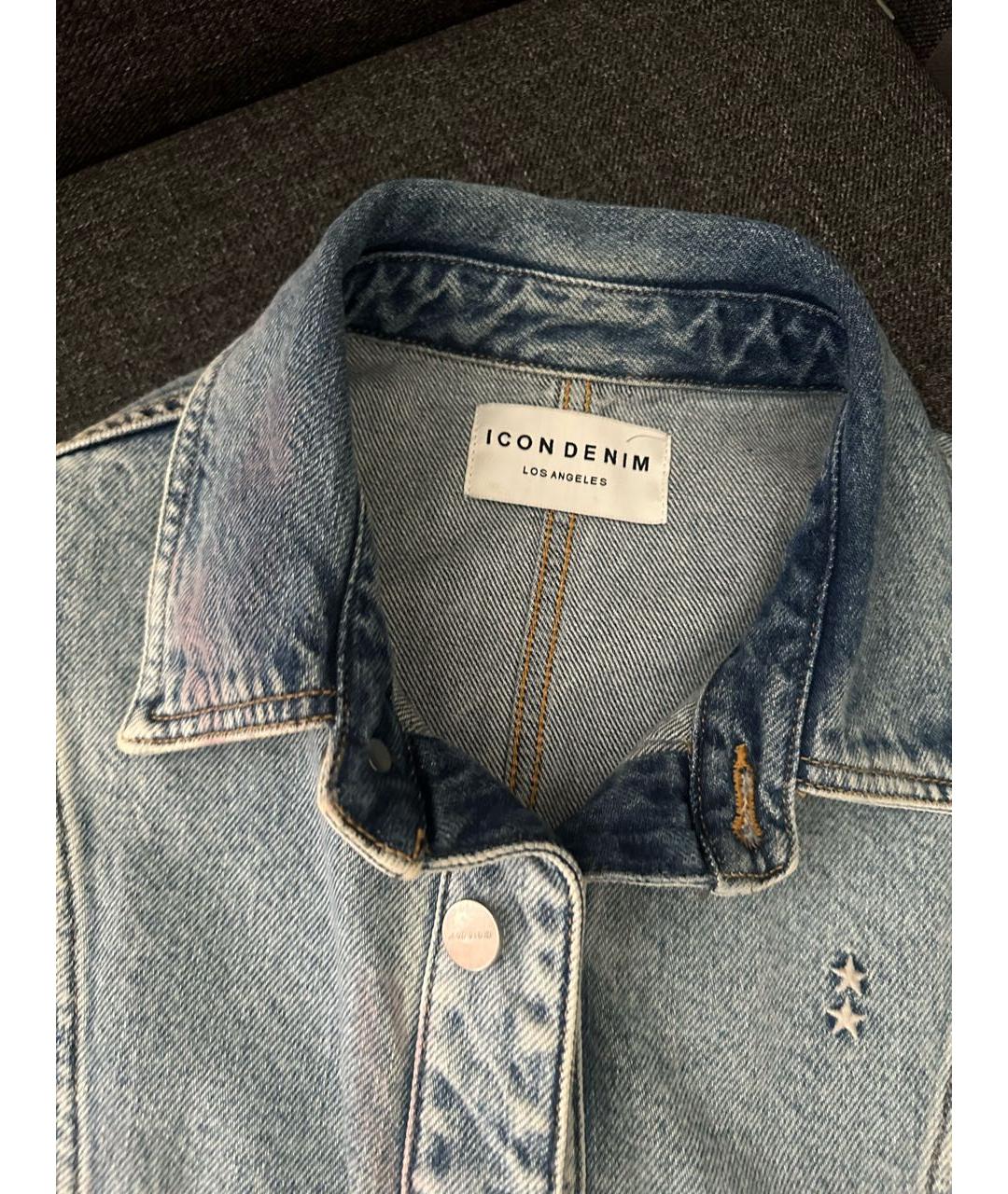 ICON DENIM Голубая хлопковая куртка, фото 3