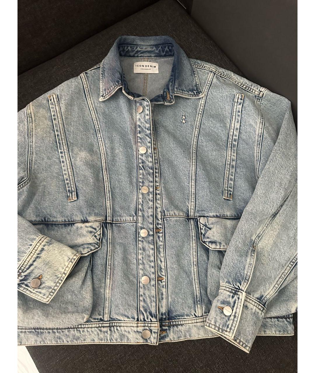 ICON DENIM Голубая хлопковая куртка, фото 4