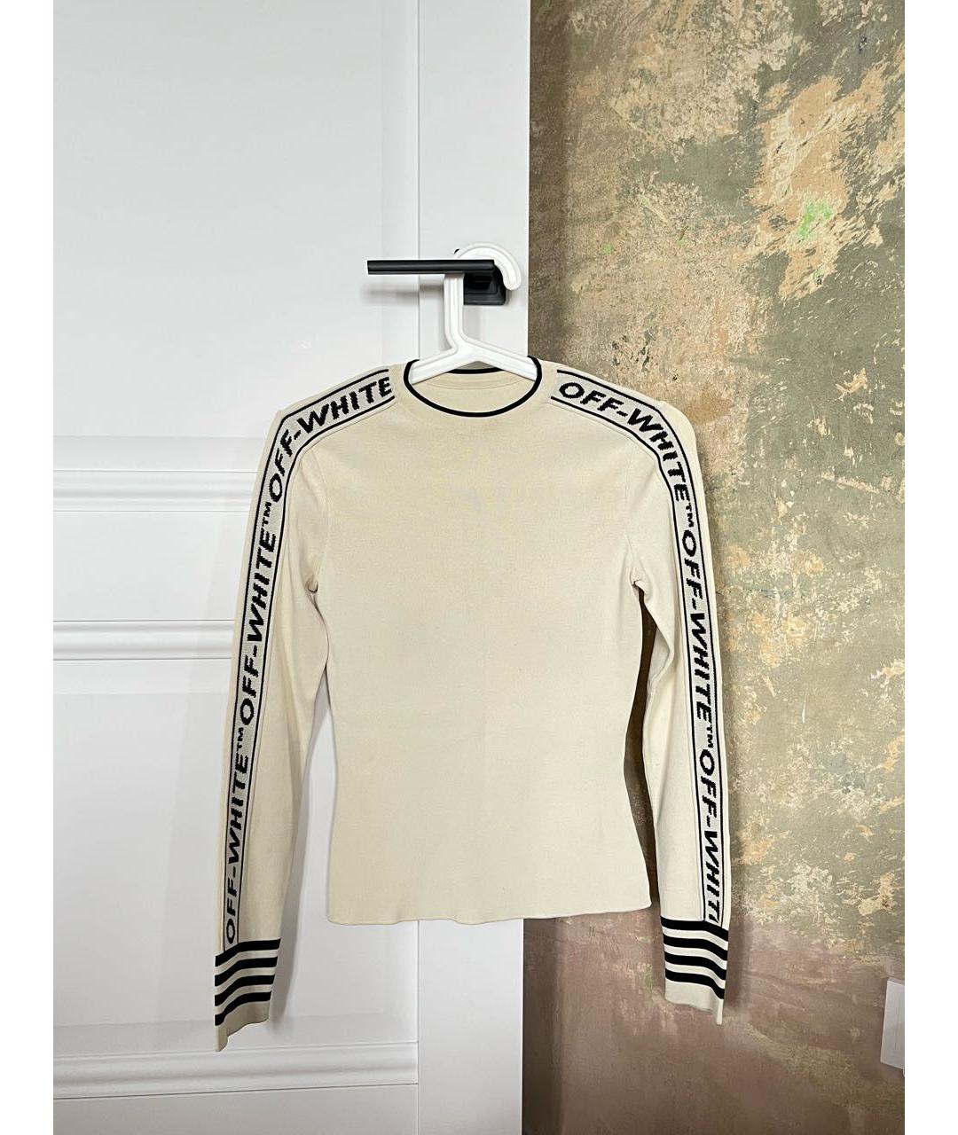 OFF-WHITE Бежевый вискозный джемпер / свитер, фото 10