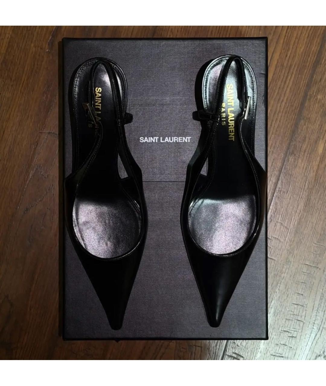 SAINT LAURENT Черные кожаные туфли, фото 3