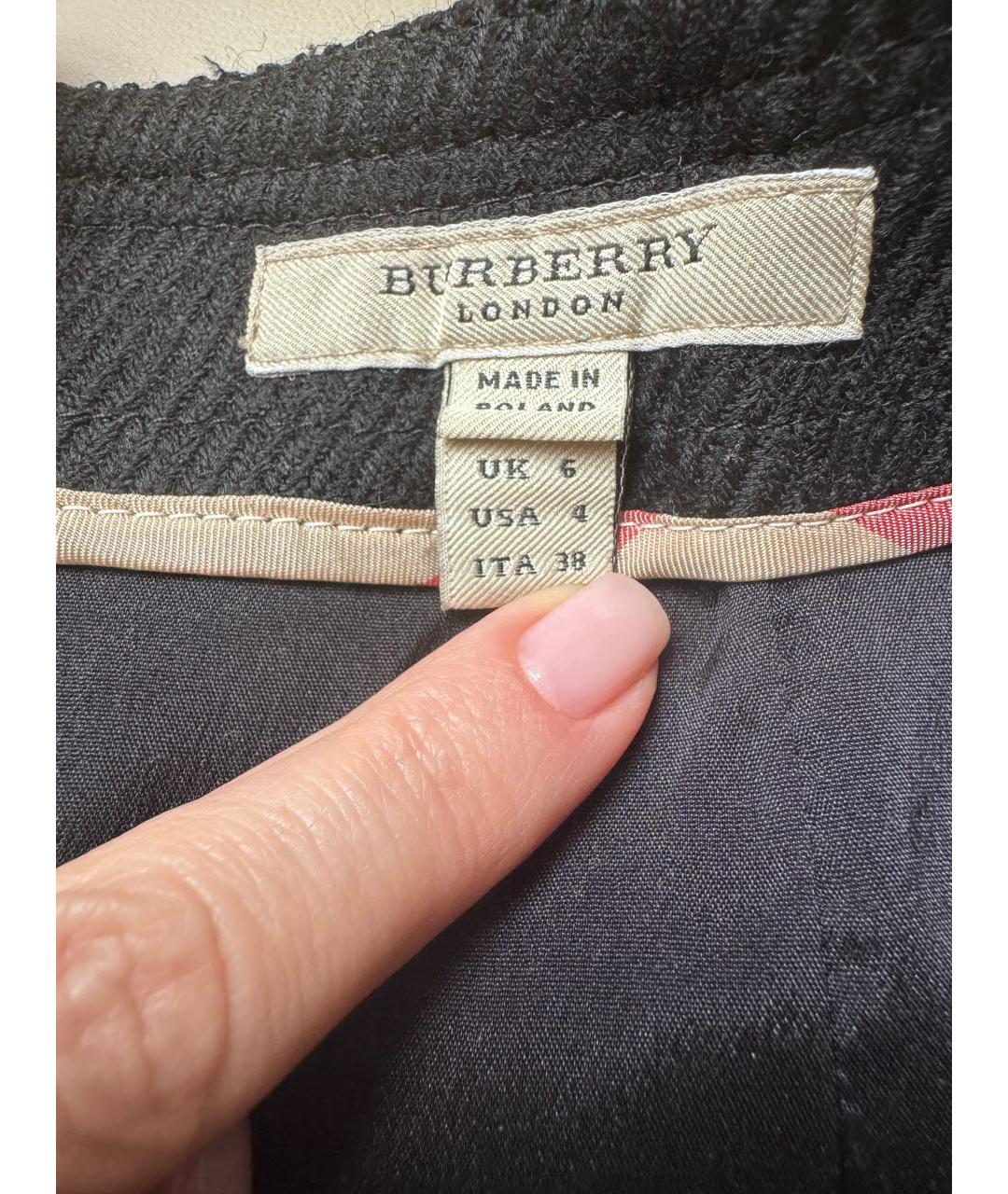 BURBERRY Черная шерстяная юбка мини, фото 6