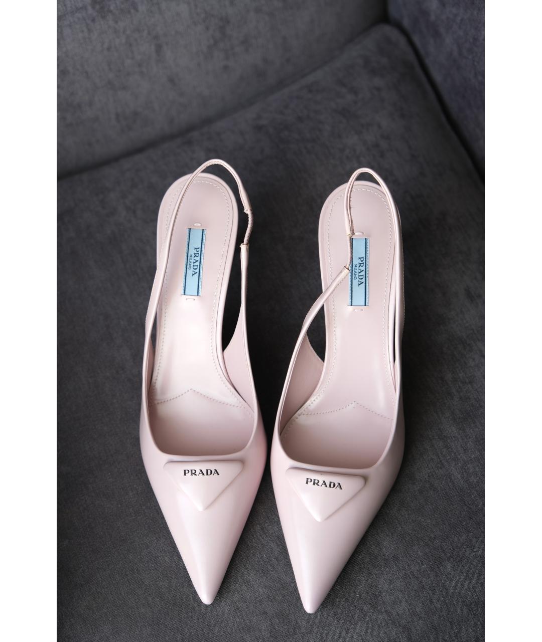 PRADA Розовые кожаные туфли, фото 3