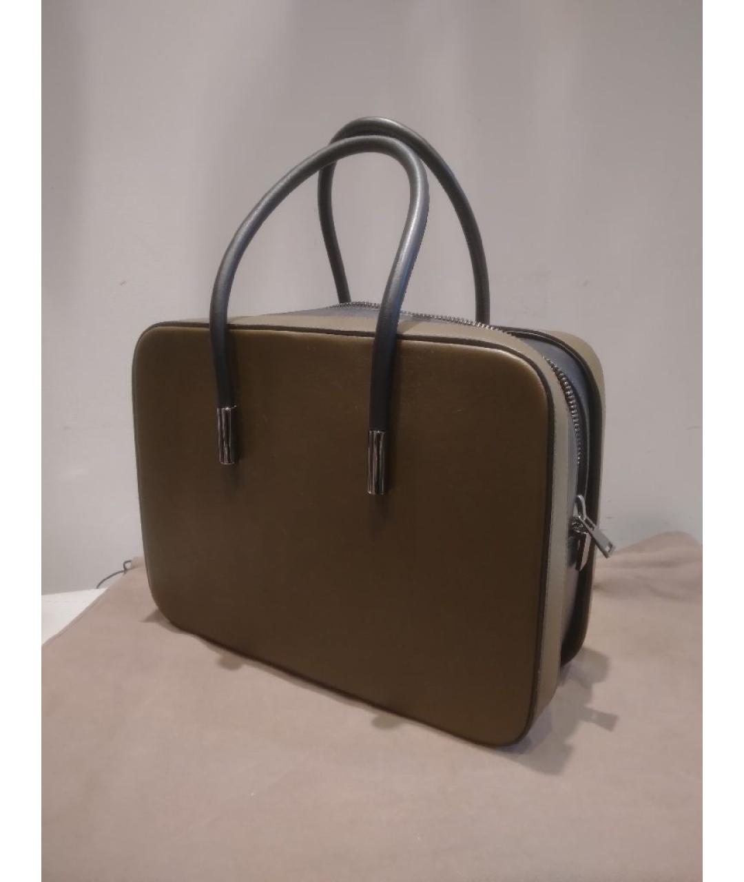 TOM FORD Хаки кожаная сумка с короткими ручками, фото 10