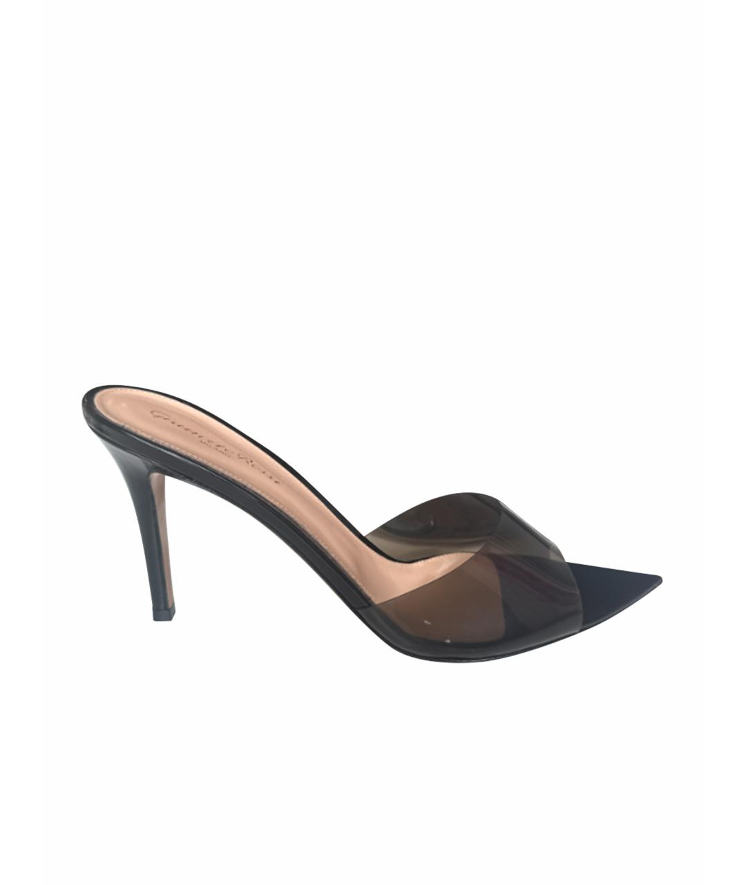 GIANVITO ROSSI Черные кожаные мюли, фото 1