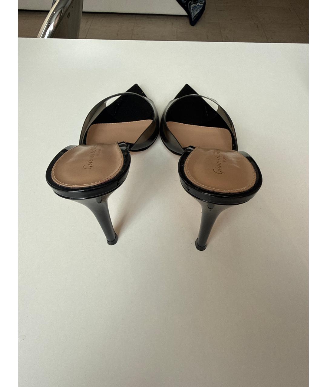 GIANVITO ROSSI Черные кожаные мюли, фото 4