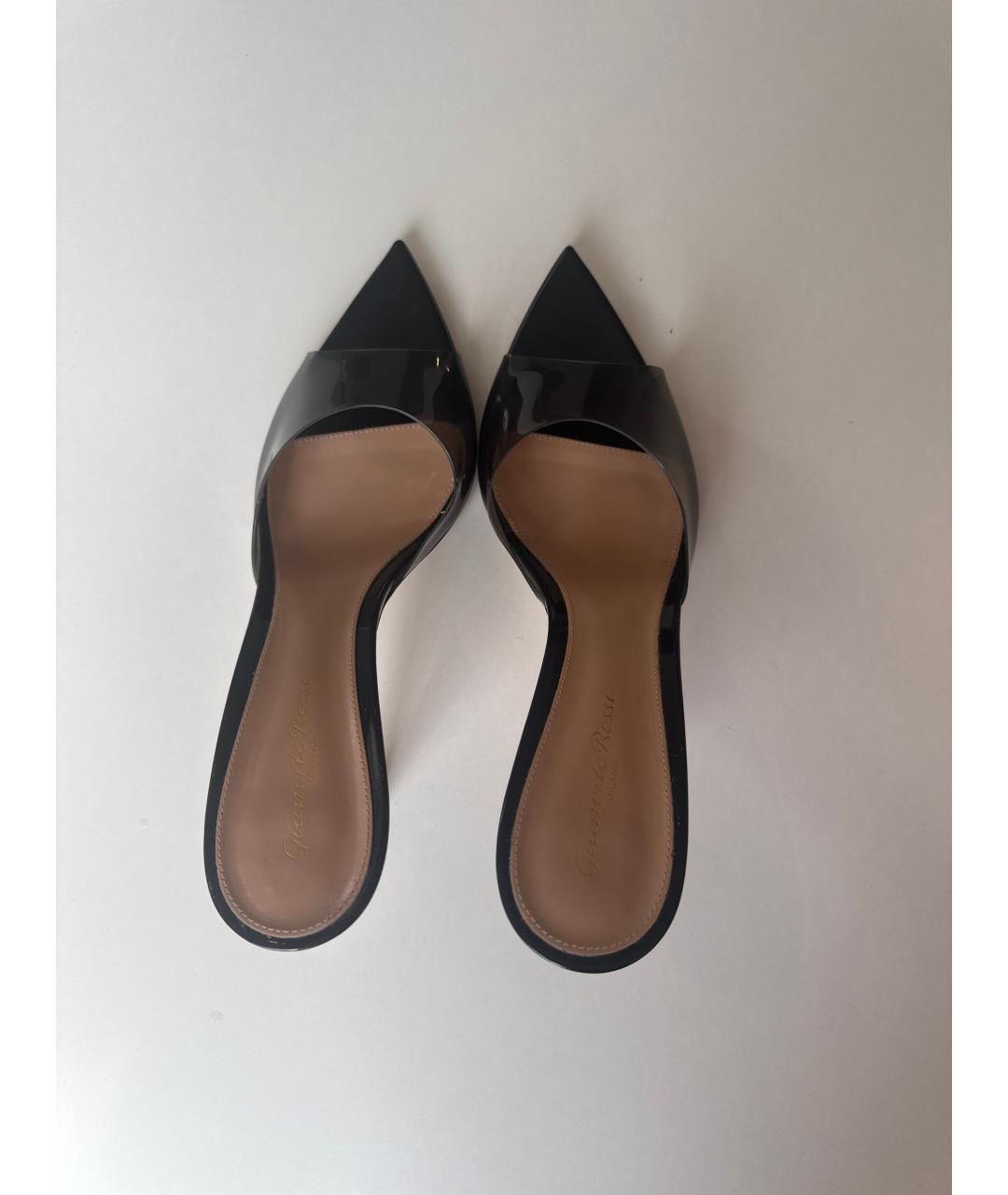 GIANVITO ROSSI Черные кожаные мюли, фото 3