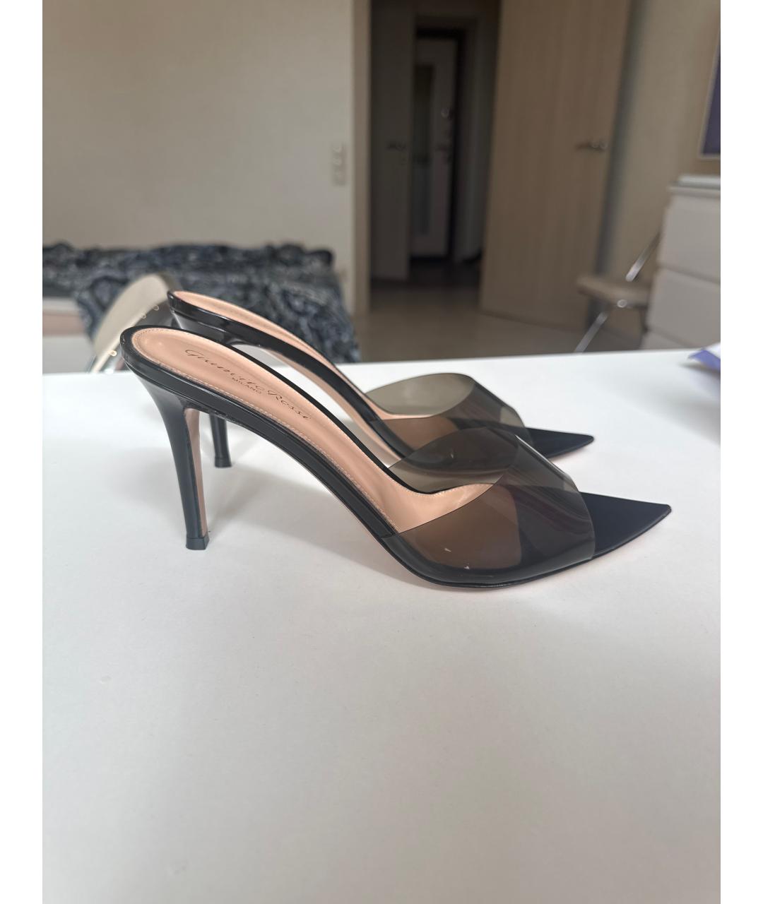 GIANVITO ROSSI Черные кожаные мюли, фото 8