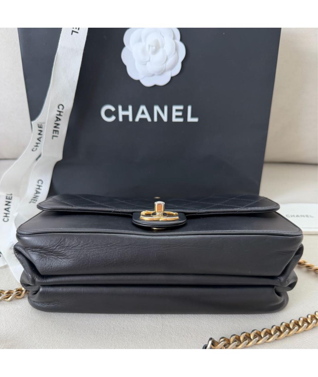 CHANEL Черная кожаная сумка через плечо, фото 4