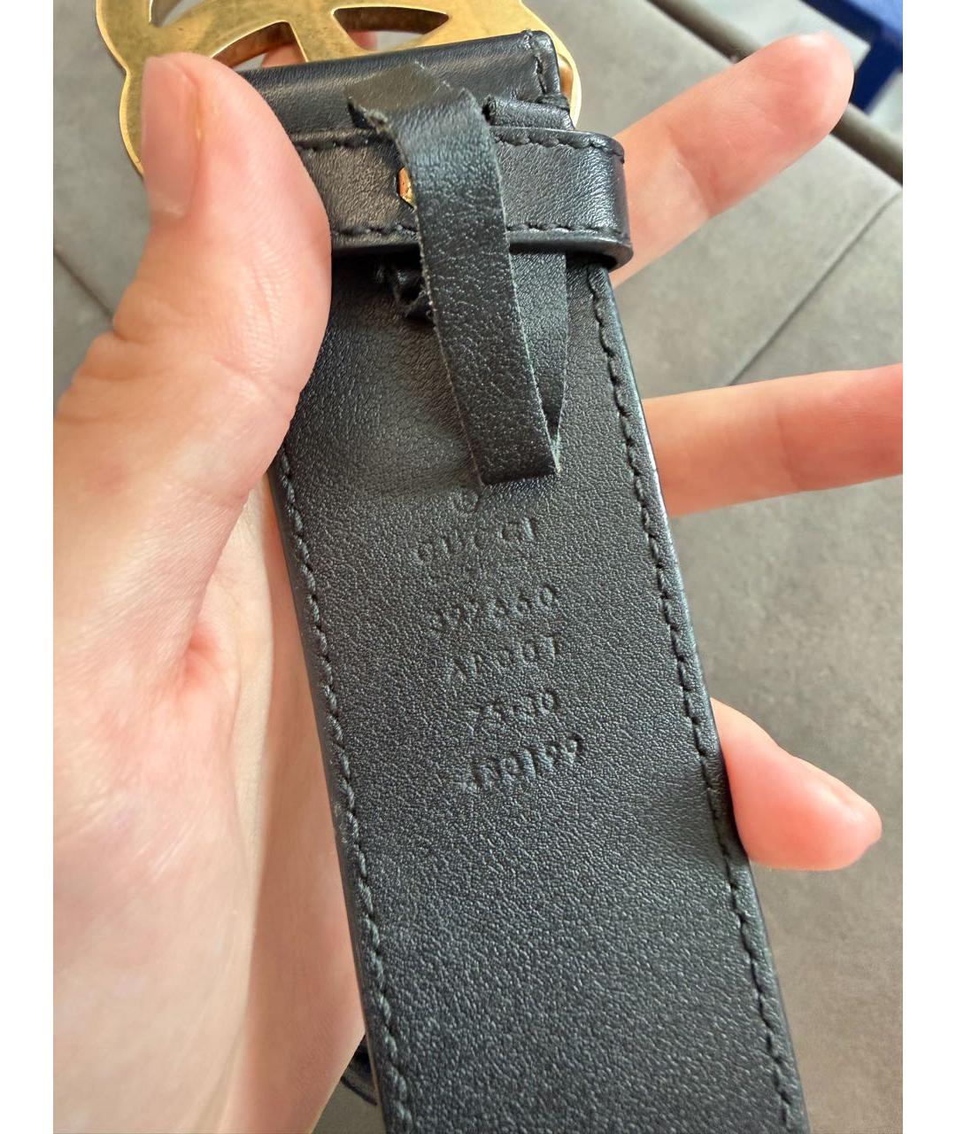 GUCCI Черный кожаный ремень, фото 3
