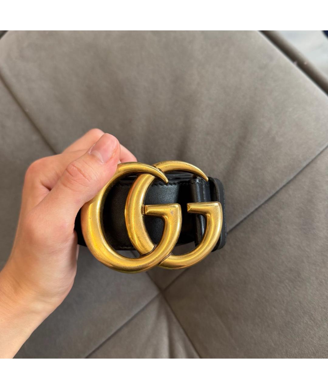 GUCCI Черный кожаный ремень, фото 2