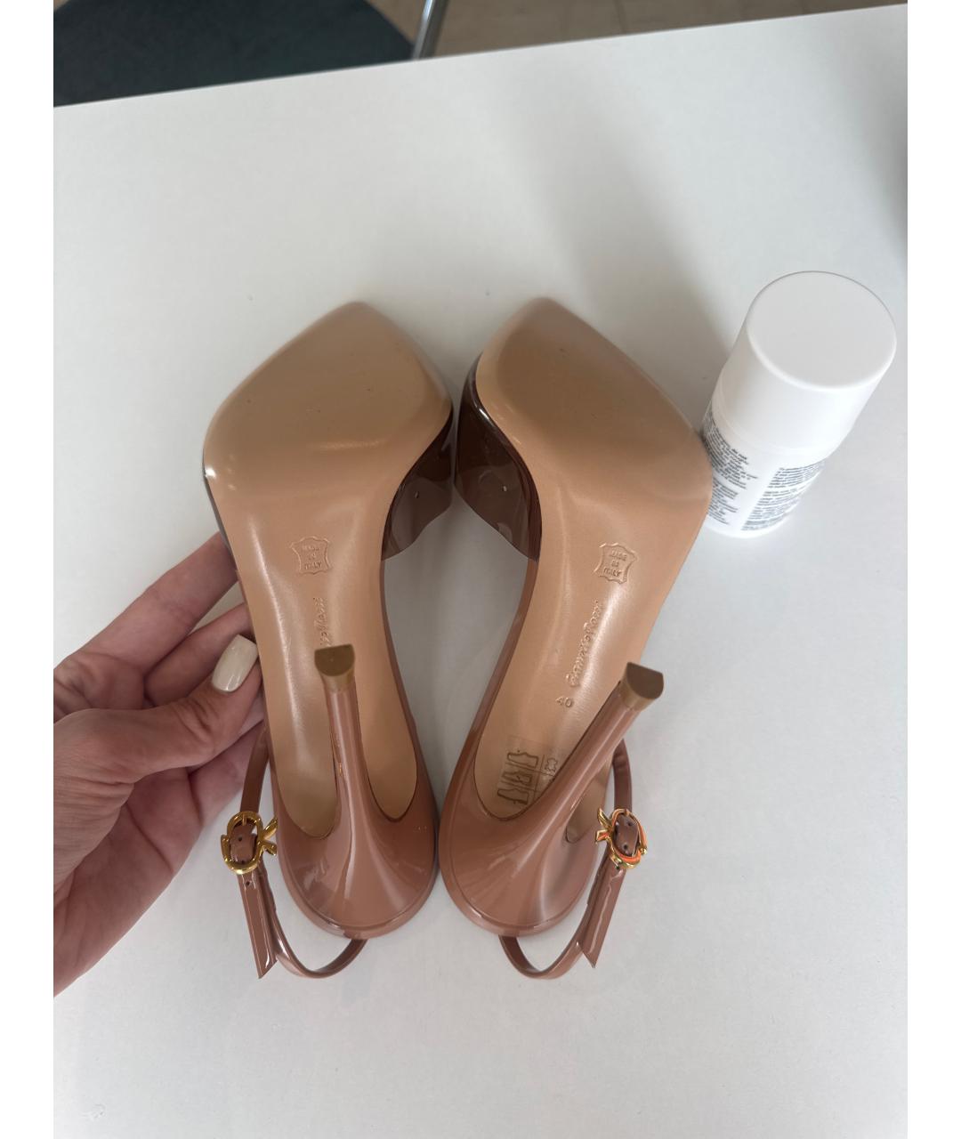 GIANVITO ROSSI Бежевые кожаные туфли, фото 5