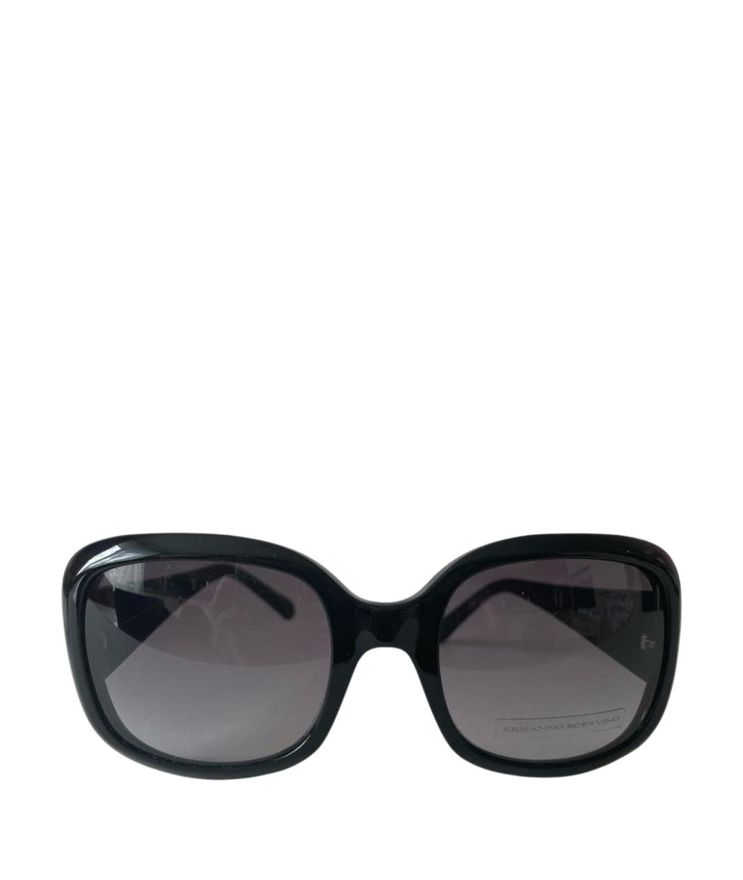 ERMANNO SCERVINO Черные пластиковые солнцезащитные очки, фото 1