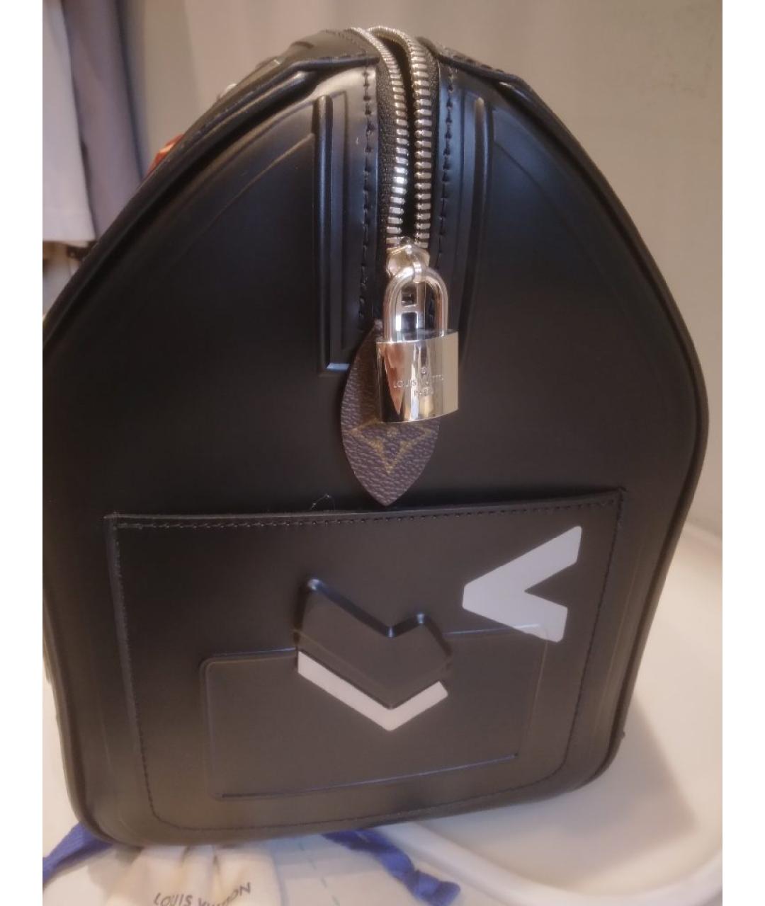 LOUIS VUITTON Черная кожаная дорожная/спортивная сумка, фото 8