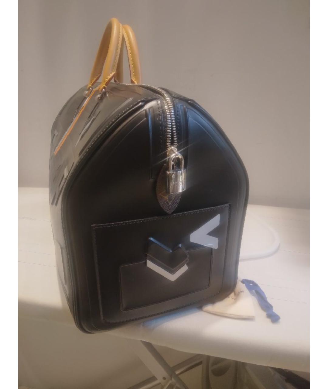 LOUIS VUITTON Черная кожаная дорожная/спортивная сумка, фото 4