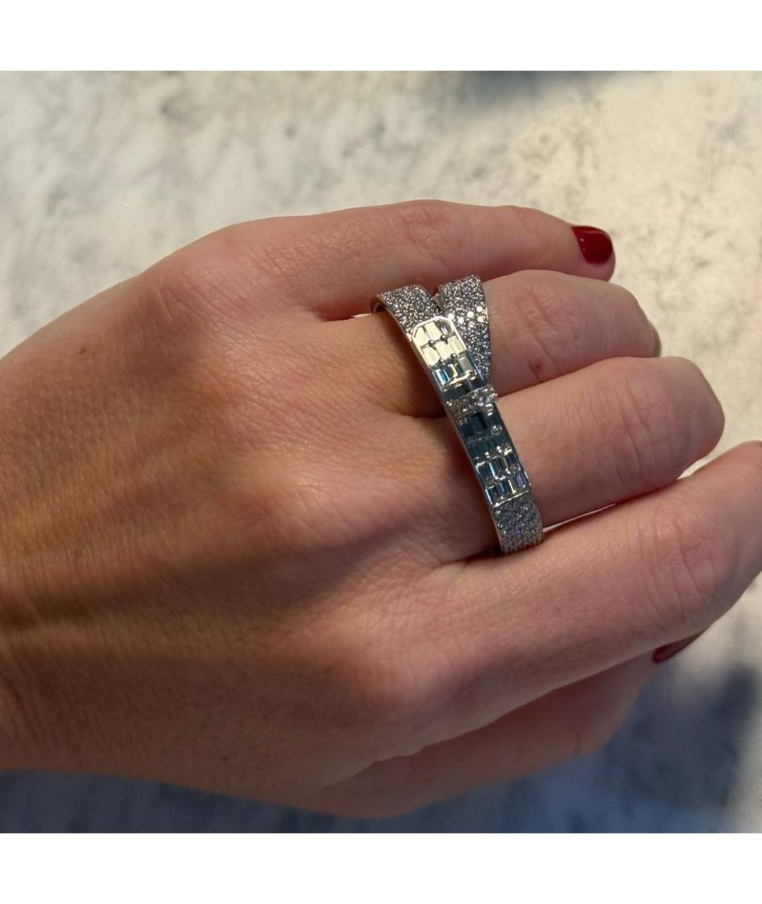 HERMES Серебряное кольцо из белого золота, фото 2
