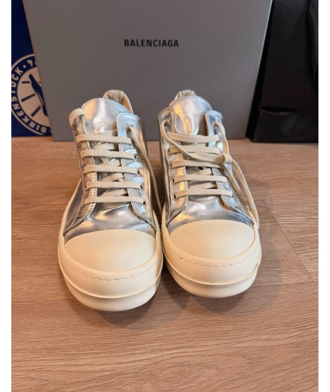 RICK OWENS DRKSHDW Серебряные низкие кроссовки / кеды, фото 2