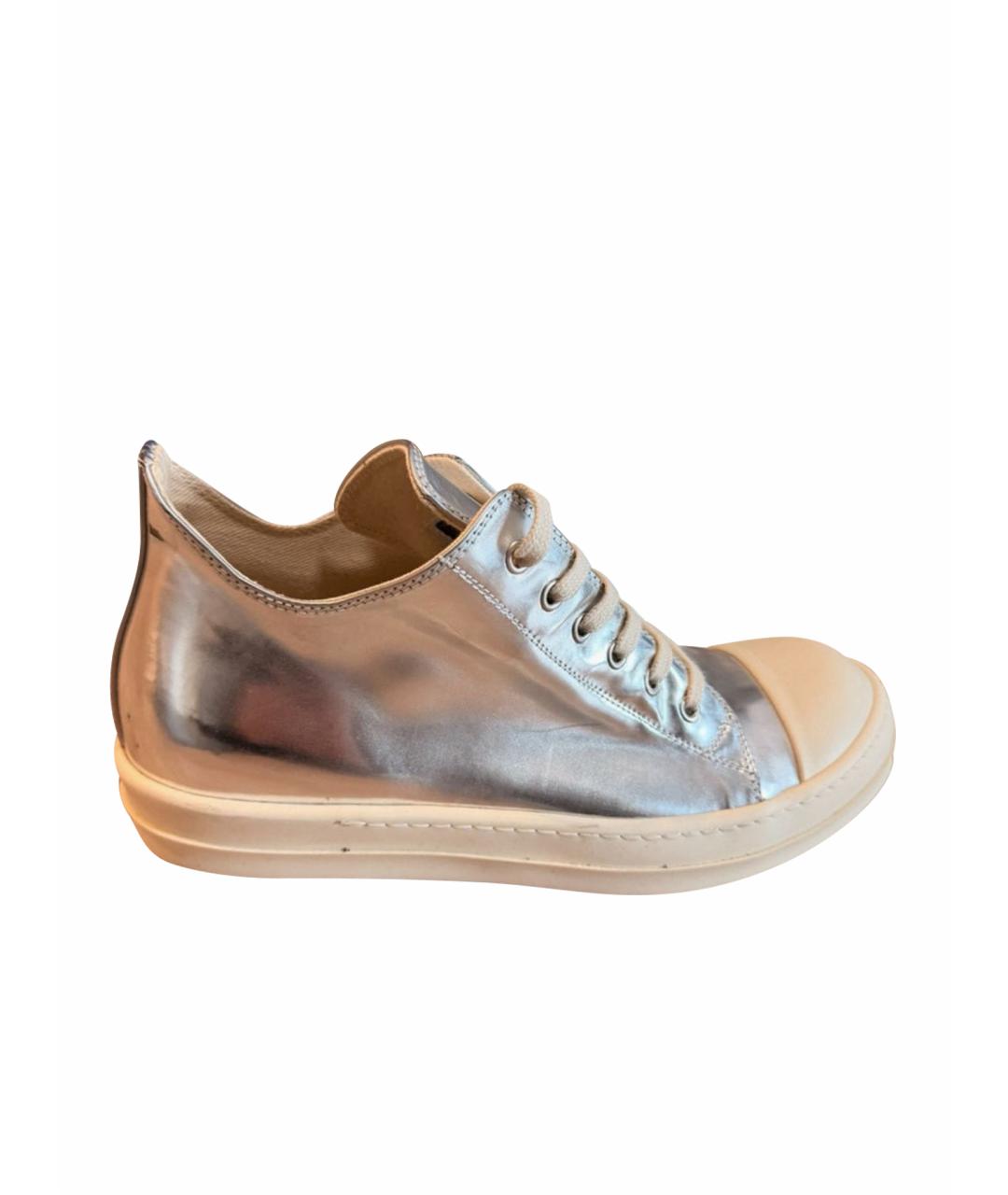 RICK OWENS DRKSHDW Серебряные низкие кроссовки / кеды, фото 1