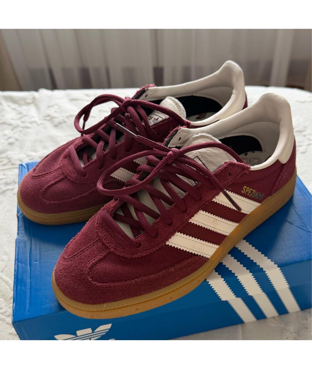 ADIDAS Бордовые замшевые кеды, фото 7
