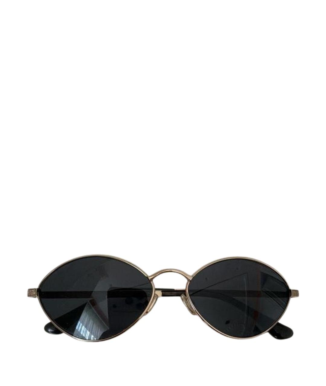 JIMMY CHOO Золотые металлические солнцезащитные очки, фото 1