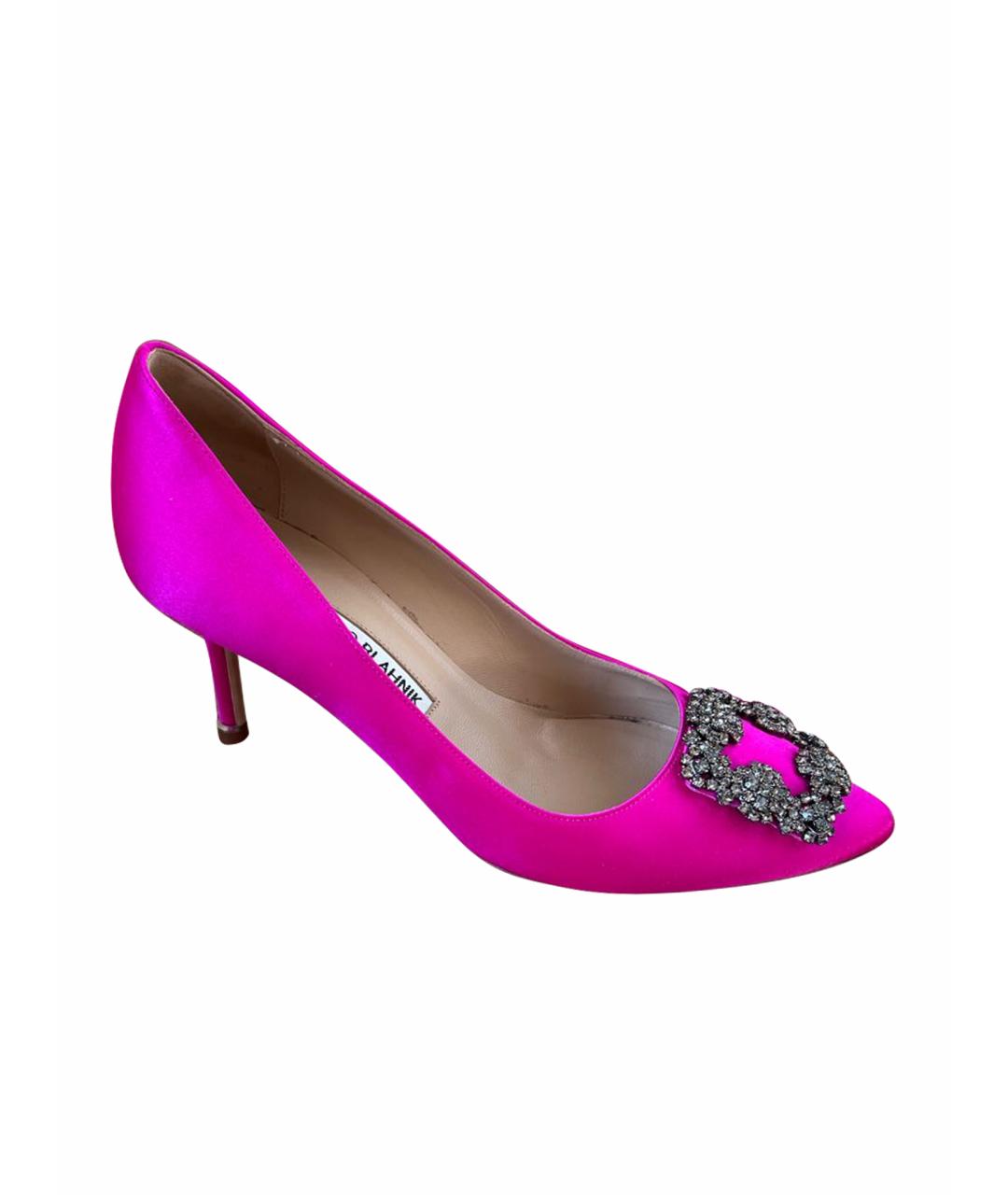 MANOLO BLAHNIK Фуксия текстильные туфли, фото 1