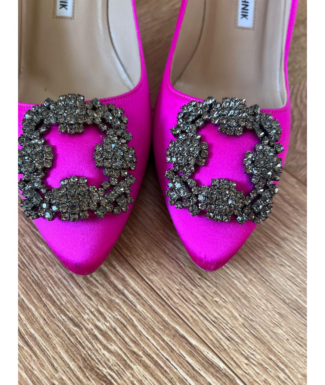 MANOLO BLAHNIK Фуксия текстильные туфли, фото 2