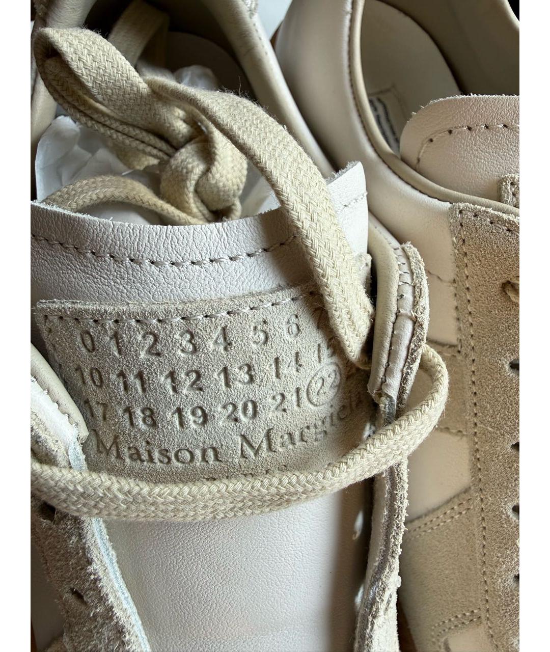 MM6 MAISON MARGIELA Бежевые кожаные кеды, фото 4