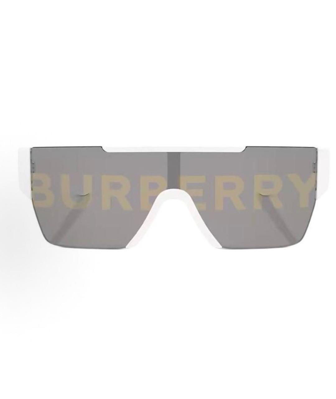 BURBERRY Белые пластиковые солнцезащитные очки, фото 2