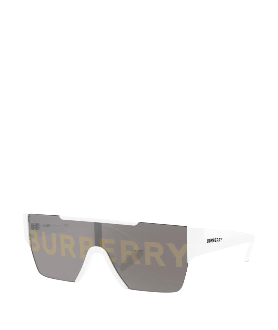 BURBERRY Белые пластиковые солнцезащитные очки, фото 1