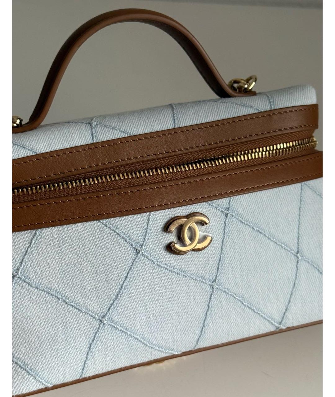 CHANEL Голубая деним сумка через плечо, фото 6