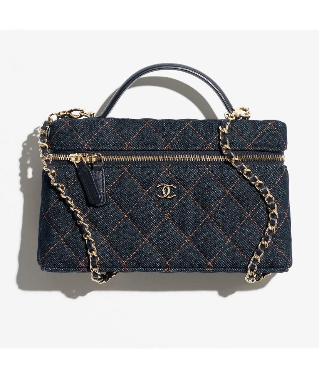 CHANEL Темно-синяя деним сумка через плечо, фото 7